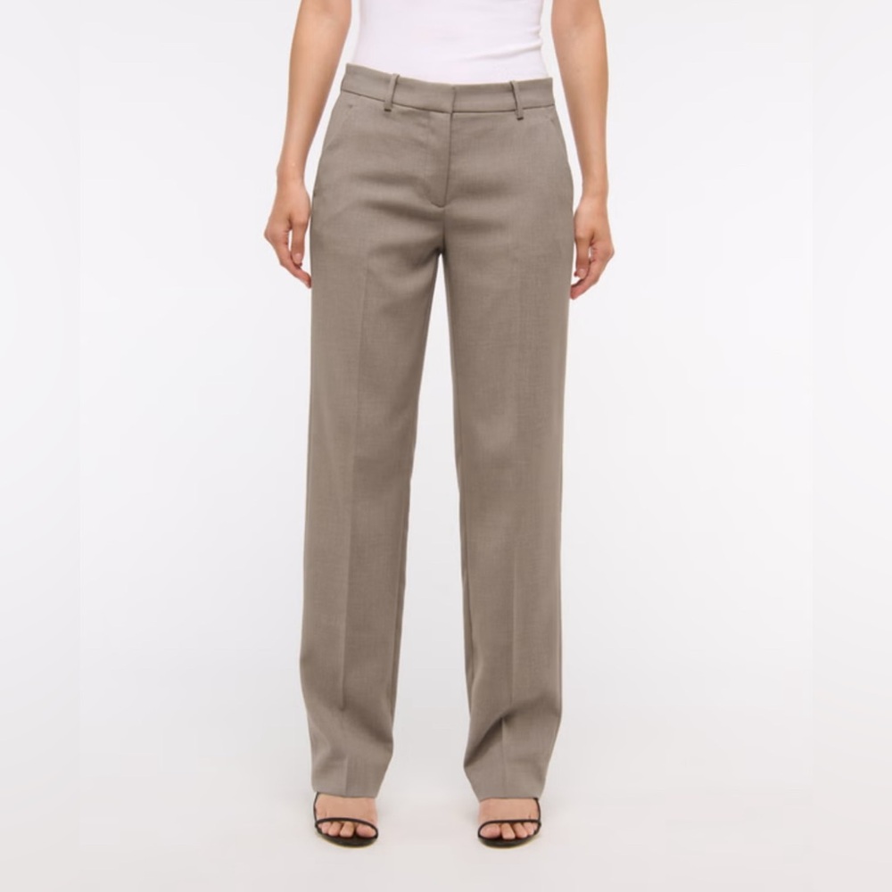 Abercrombie & Fitch Brown Low Rise Tailored Straight Pant